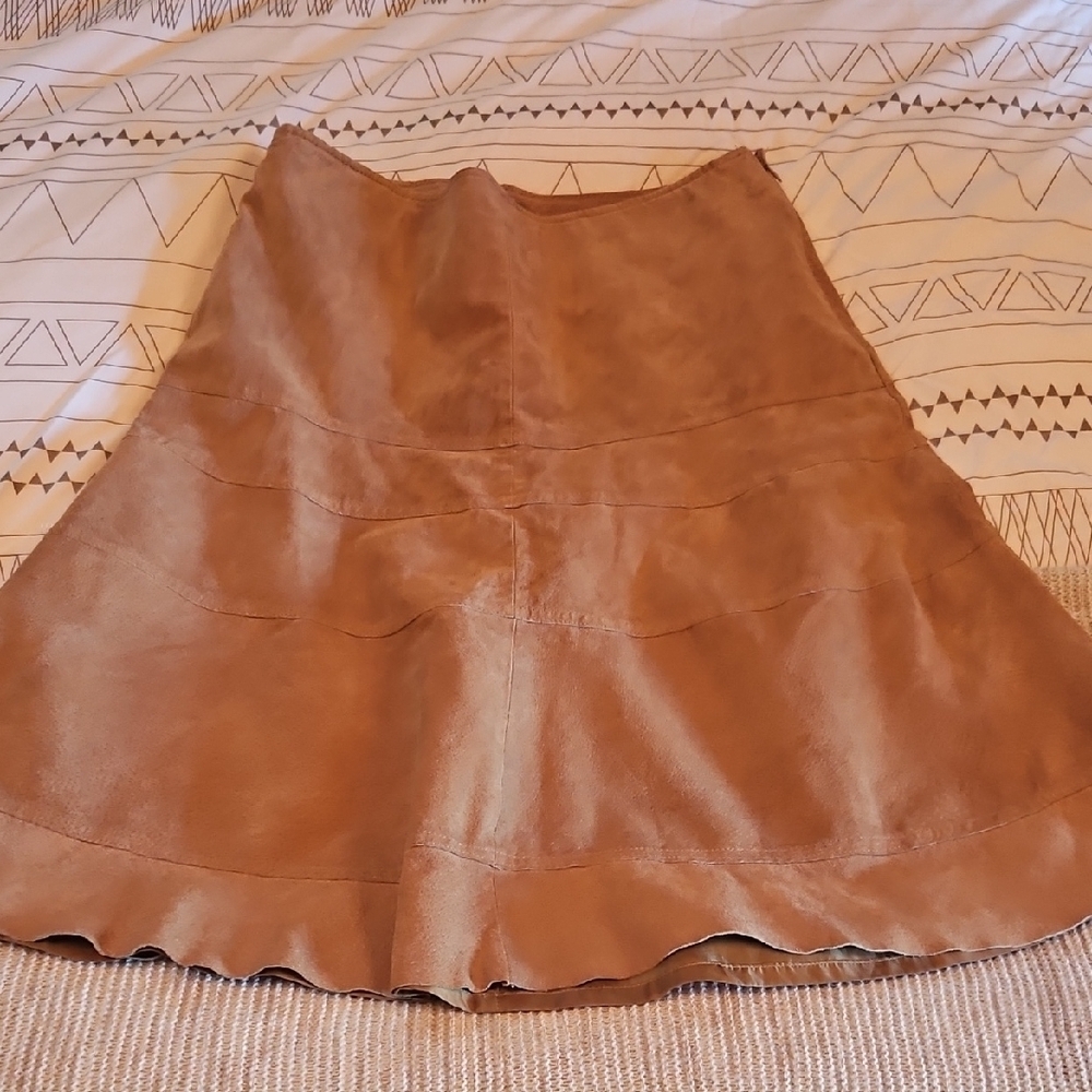 Vintage BUM A-Line Suede Skirt in Brown Medium
